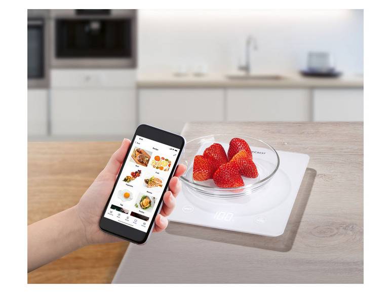 SILVERCREST® KITCHEN TOOLS Küchenwaage Smart »SKWS 5 A1«, Abschaltautomatik Exklusivangebot
