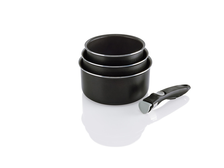 ERNESTO® Topf- / Pfannen-Set, 4-teilig, mit abnehmbarem Griff Zeitlich begrenztes Angebot