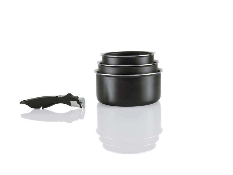ERNESTO® Topf- / Pfannen-Set, 4-teilig, mit abnehmbarem Griff Zeitlich begrenztes Angebot
