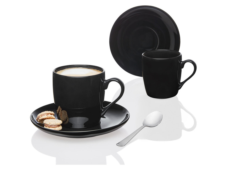ERNESTO® 2er Set Tassen mit Untertasse, aus hochwertigem Porzellan Räumungsverkauf