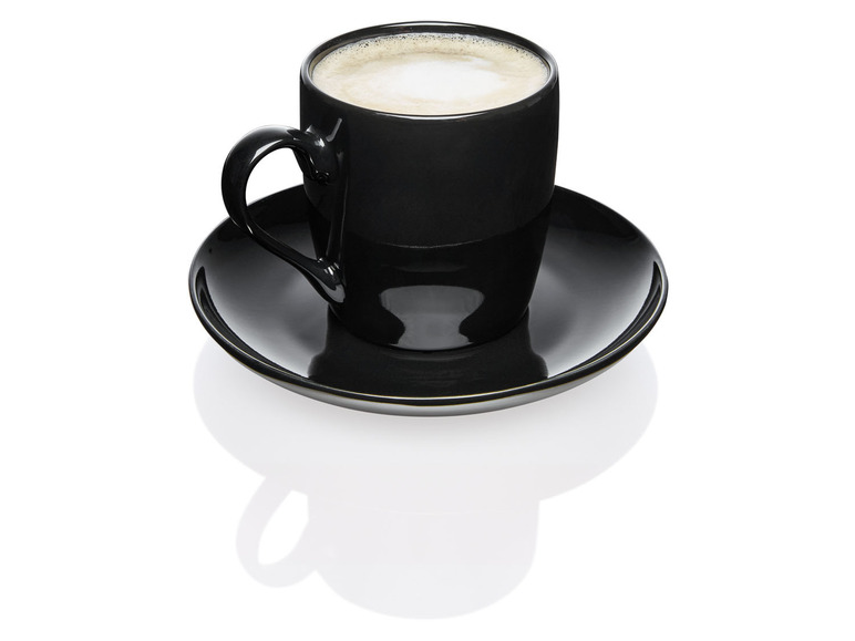 ERNESTO® 2er Set Tassen mit Untertasse, aus hochwertigem Porzellan Räumungsverkauf
