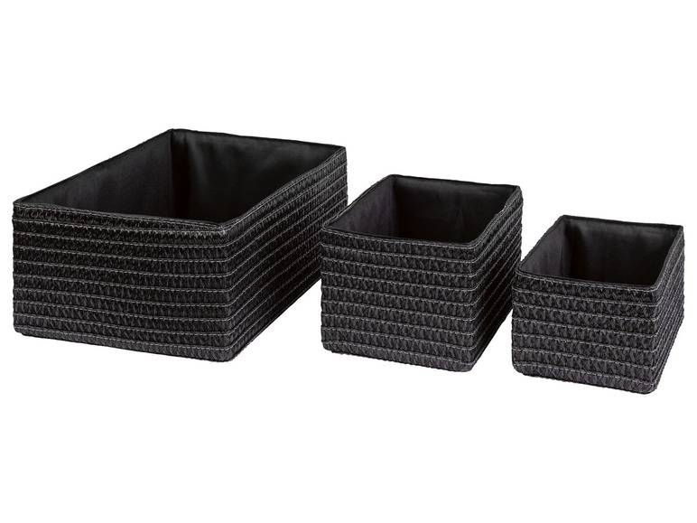 LIVARNO home Aufbewahrungskorb-Set, 3 Stück