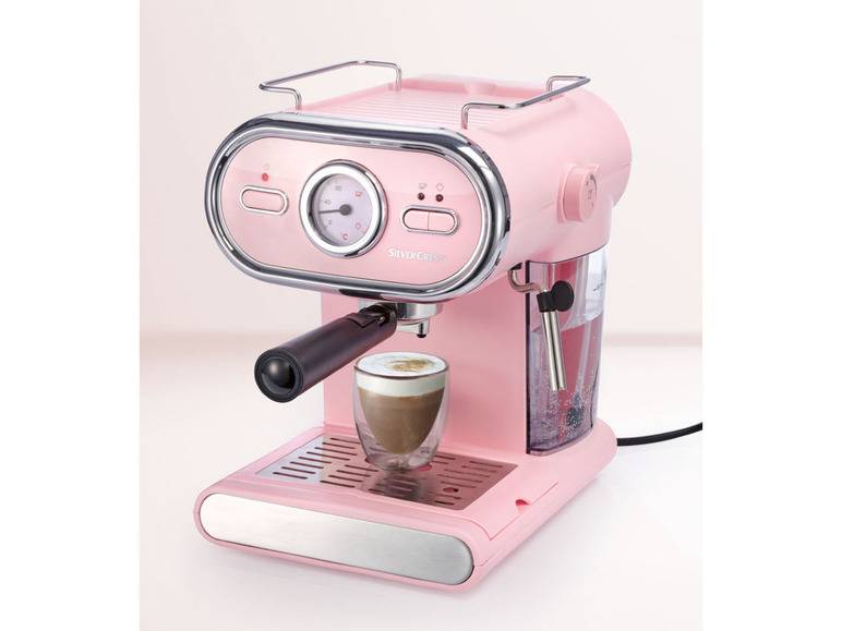 SILVERCREST® KITCHEN TOOLS Espressomaschine/Siebträger Pastell rosa SEM 1100 D3 Nur noch ein Tag übrig