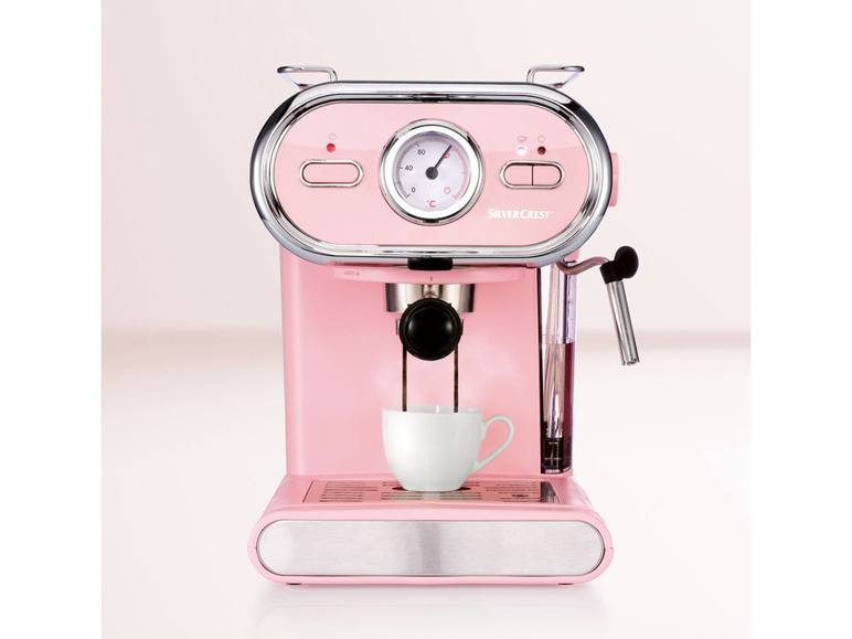 SILVERCREST® KITCHEN TOOLS Espressomaschine/Siebträger Pastell rosa SEM 1100 D3 Nur noch ein Tag übrig