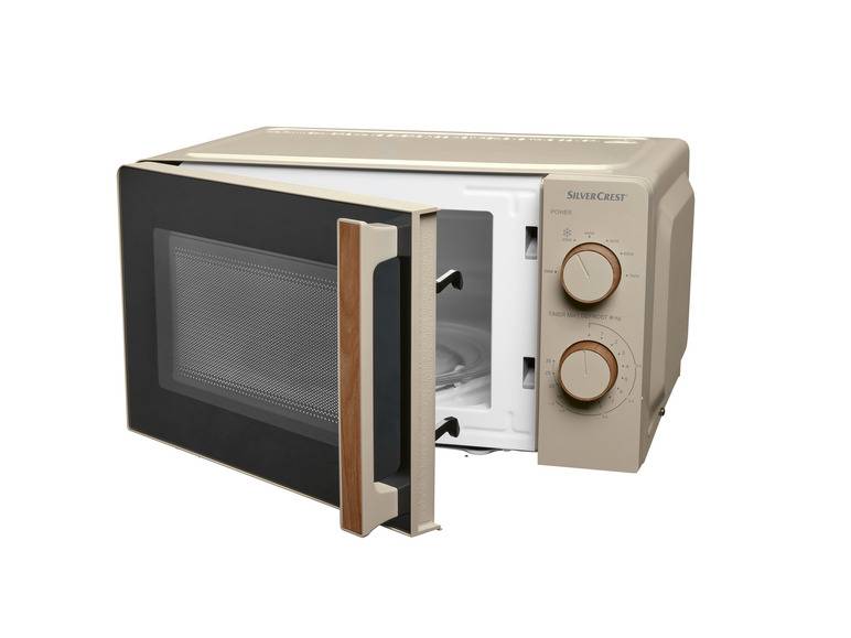 SILVERCREST® KITCHEN TOOLS Mikrowelle SMWH 700 B2, taupe, Holzedsign zollfrei