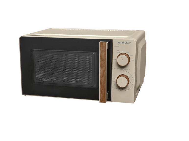 SILVERCREST® KITCHEN TOOLS Mikrowelle SMWH 700 B2, taupe, Holzedsign zollfrei