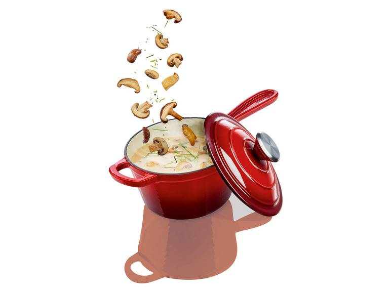 ERNESTO® Stielkasserolle Gusseisen emailliert, 1,5L Auslauf