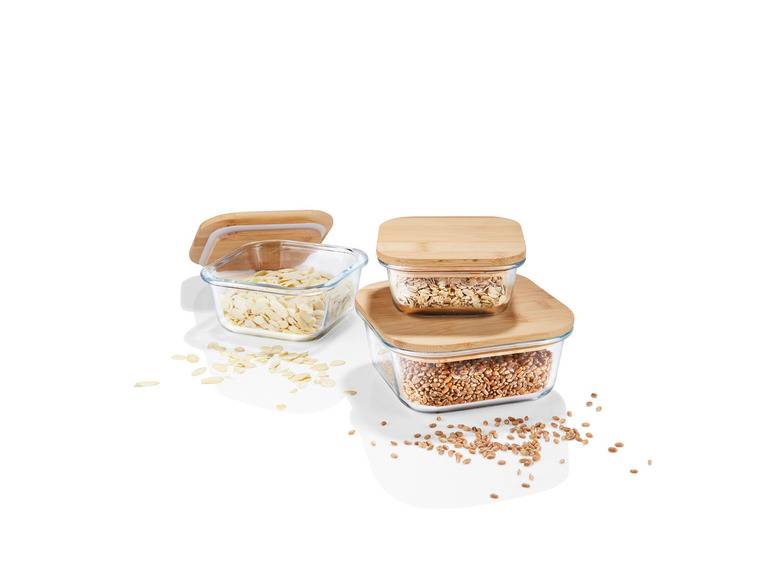ERNESTO® Glas-Aufbewahrungsdosen-Set, mit Bambusdeckel Exklusivangebot