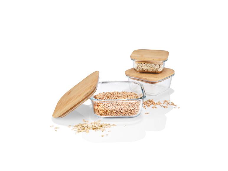 ERNESTO® Glas-Aufbewahrungsdosen-Set, mit Bambusdeckel Exklusivangebot