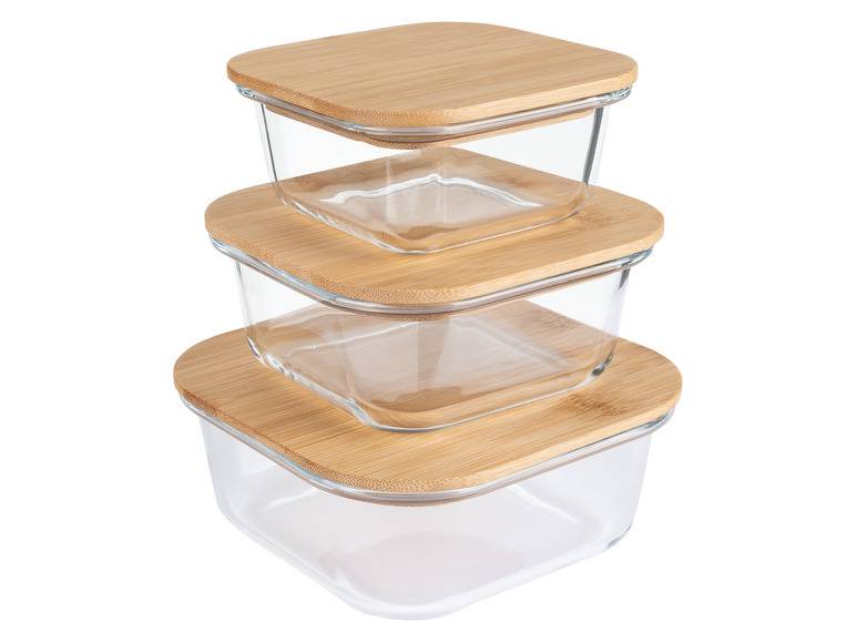 ERNESTO® Glas-Aufbewahrungsdosen-Set, mit Bambusdeckel Exklusivangebot