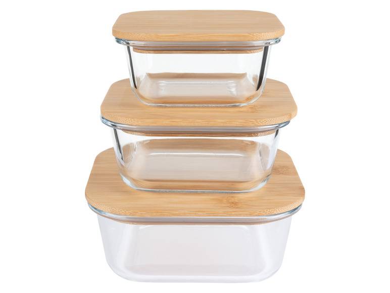 ERNESTO® Glas-Aufbewahrungsdosen-Set, mit Bambusdeckel Exklusivangebot