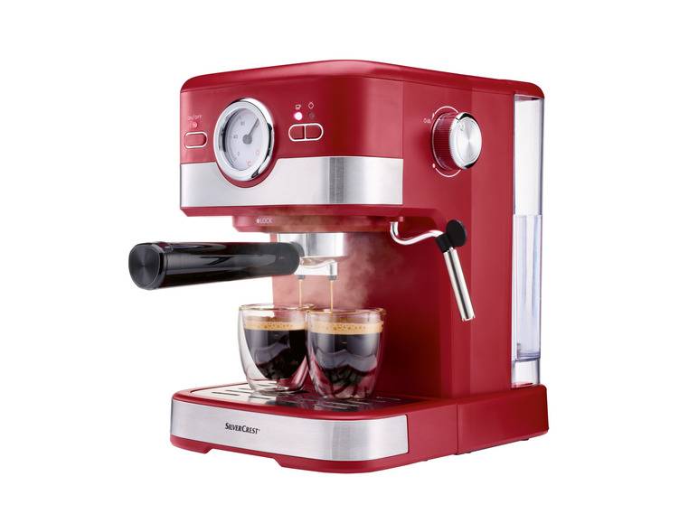 SILVERCREST® Espressomaschine Siebträger »SEM 1100 C5«, 1100 W, rot Räumungsverkauf