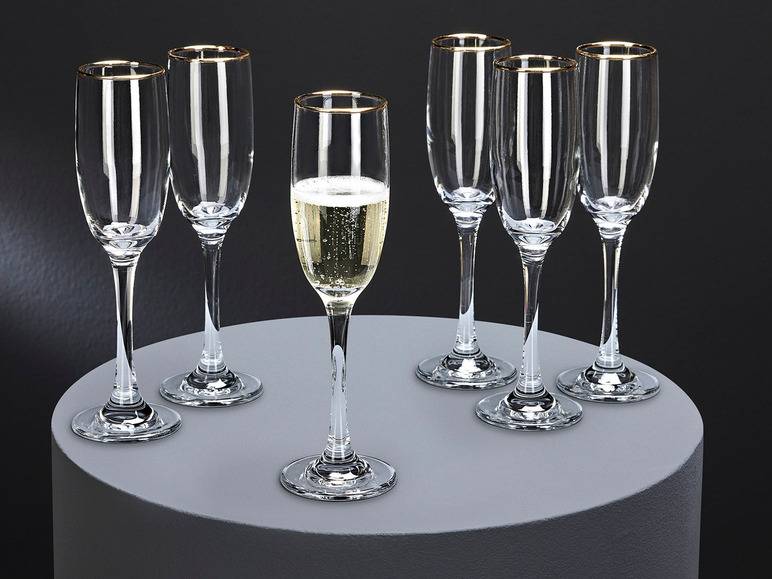 ERNESTO® Glas Set, 6-teilig, mit Goldrand Neueste Stile