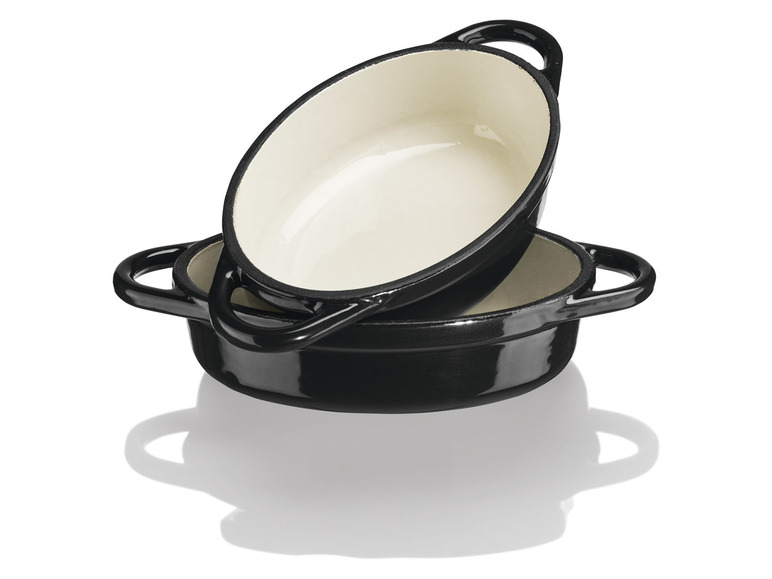 ERNESTO® Mini-Gusseisen-Auflaufformen, 14,5 x 10 cm, 2 Stück Großer Ausverkauf