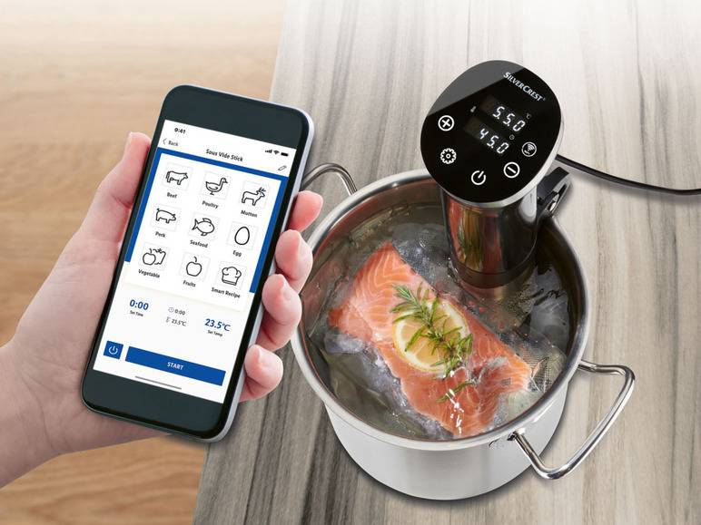 SILVERCREST® KITCHEN TOOLS Sous-Vide-Stick Smart SSVSS 1200 A1, WLAN-Funktion Lagerräumung