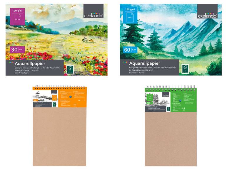 crelando® Zeichenblock, DIN A3/A4, säurefrei Neueste Mode