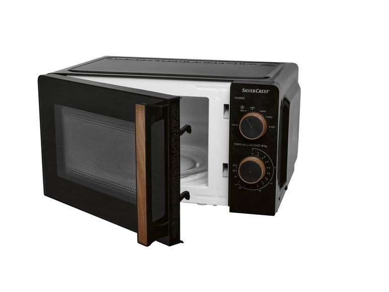 SILVERCREST® KITCHEN TOOLS Mikrowelle SMWH 700 B2, schwarz, Holzdesign Riesige Ersparnisse
