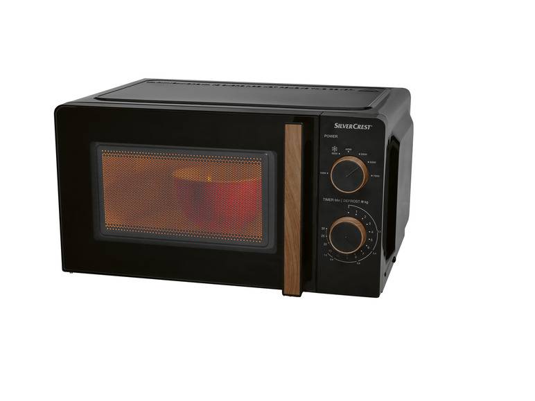 SILVERCREST® KITCHEN TOOLS Mikrowelle SMWH 700 B2, schwarz, Holzdesign Riesige Ersparnisse
