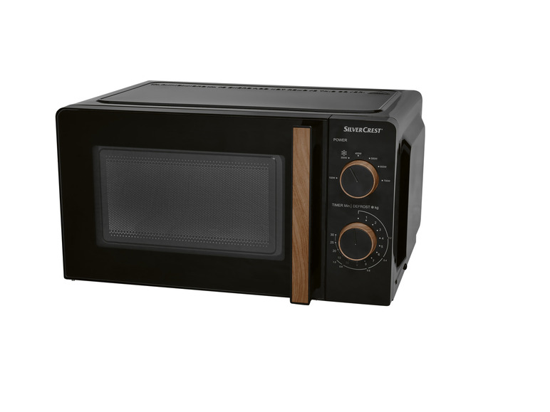SILVERCREST® KITCHEN TOOLS Mikrowelle SMWH 700 B2, schwarz, Holzdesign Riesige Ersparnisse