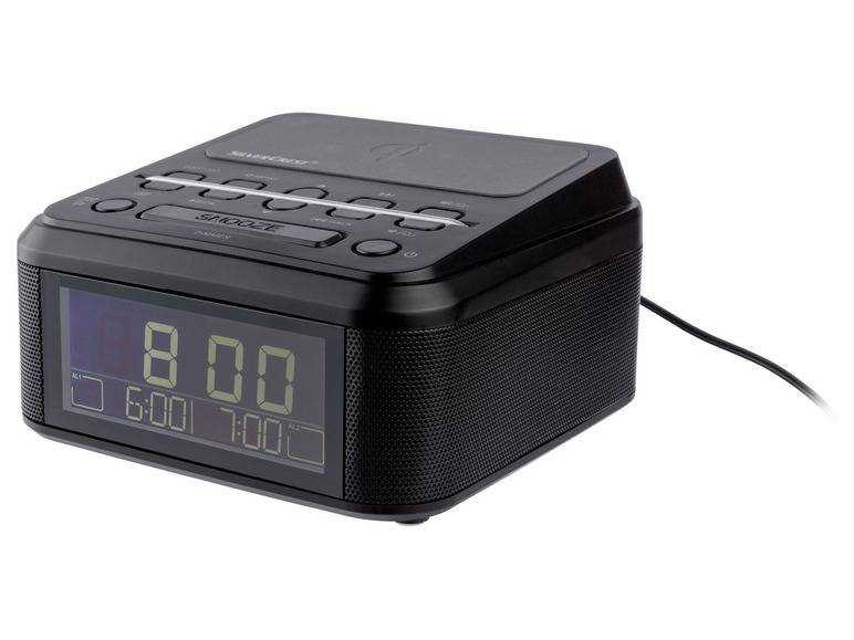 SILVERCREST® Uhrenradio, mit Qi Ladung, DAB+, Bluetooth Super Sparpreis