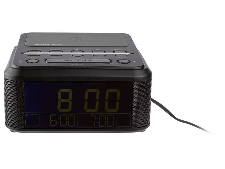 SILVERCREST® Uhrenradio, mit Qi Ladung, DAB+, Bluetooth Super Sparpreis