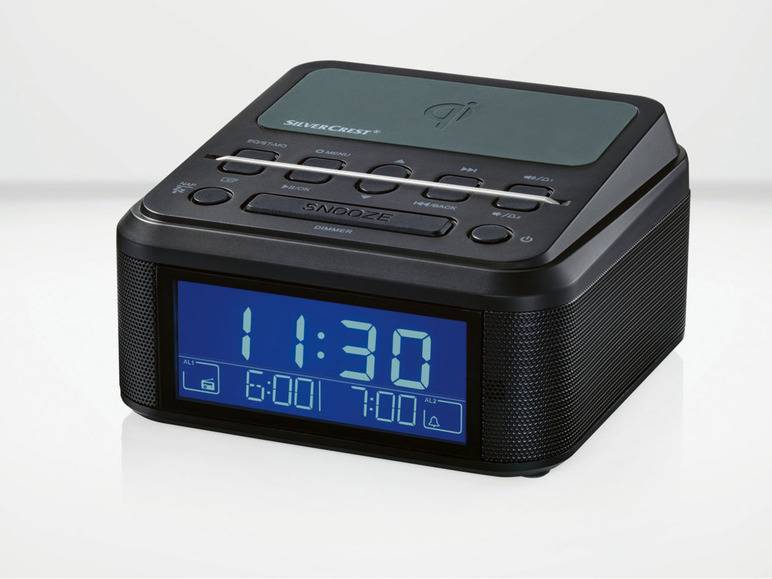 SILVERCREST® Uhrenradio, mit Qi Ladung, DAB+, Bluetooth Super Sparpreis