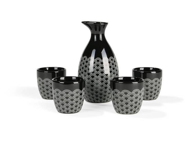 ERNESTO® Sake-Set, 5-teilig, Steingut Schlussverkauf