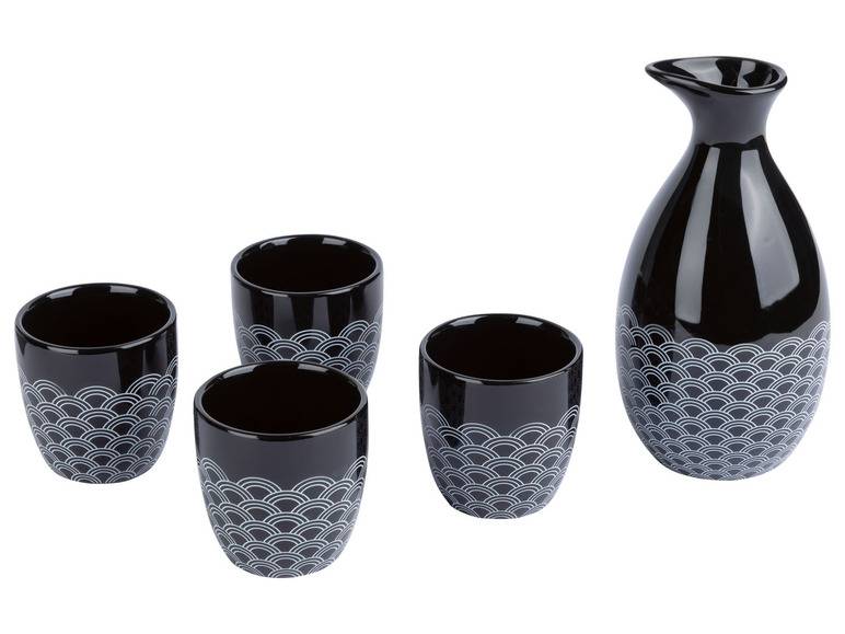 ERNESTO® Sake-Set, 5-teilig, Steingut Schlussverkauf
