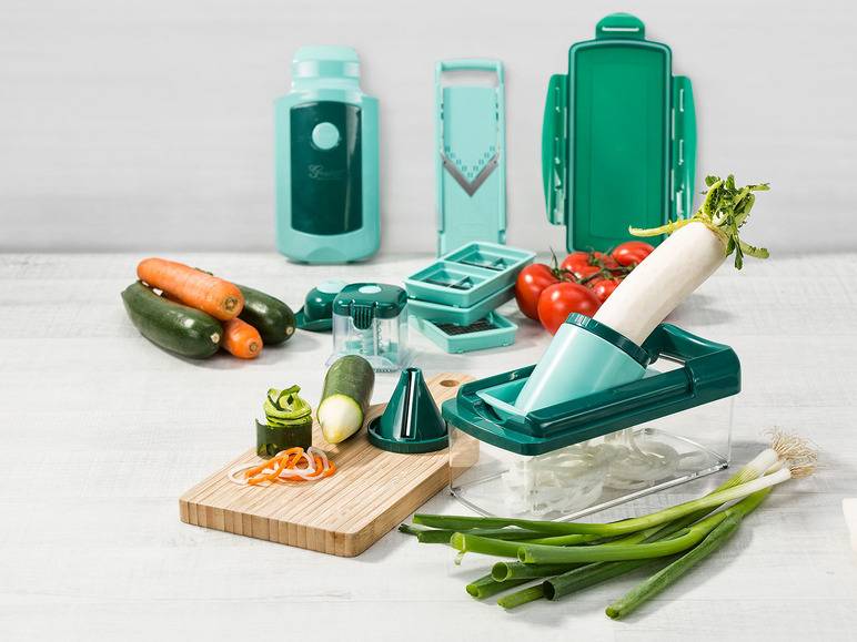 Genius Nicer Dicer »Fusion Smart«, 16-teilig, 1,25 l Auffangbehälter, Klingen aus Edelstahl Super Sparpreis