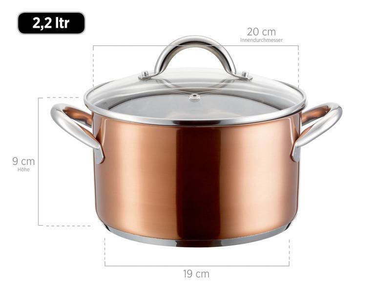 MÄSER Kochtopf-Set Asterion Edelstahl 18/8; Kupfer; 8 teilig Sonderangebot der Fabrik