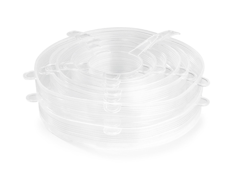 GOURMETmaxx Flexible Silikondeckel, 12 Stück , transparent