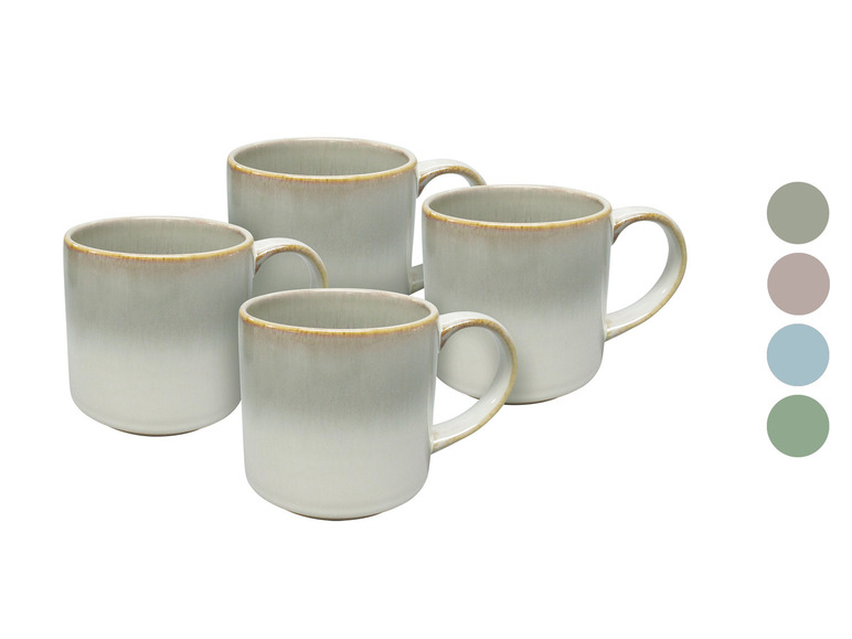 vanWell Kaffeebecher 4erSet 38cl mit Farbglasur Steingut Begrenzte Freigabe