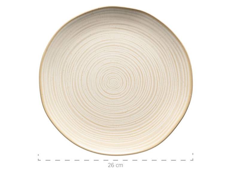 MÄSER Serie Nottingham, Vintage Teller-Set für 4 Personen, 8-teiliges Tafel-Service mit Speiseteller und Suppenteller im Retro-Look, Beige, Steinzeug Heißer Verkauf