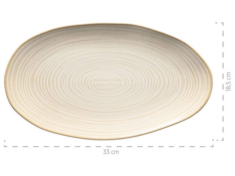 MÄSER Serie Nottingham, Set aus 3 Servierplatten, Servierteller in 3 Größen im Vintage-Look, Beige, Steinzeug Neueste Mode