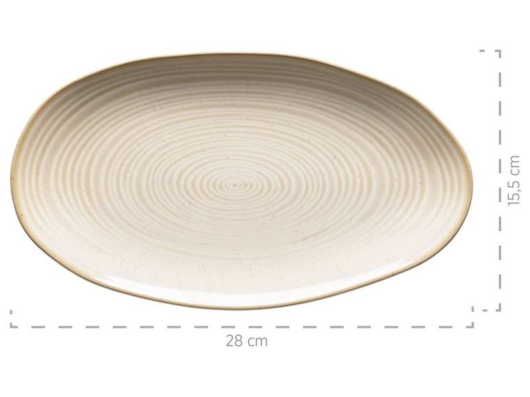 MÄSER Serie Nottingham, Set aus 3 Servierplatten, Servierteller in 3 Größen im Vintage-Look, Beige, Steinzeug Neueste Mode