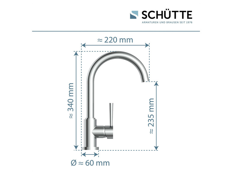 Schütte Küchenarmatur »CORNWALL«, Niederdruck Armatur Küche, 360° Wasserhahn Küche Tiefpreis