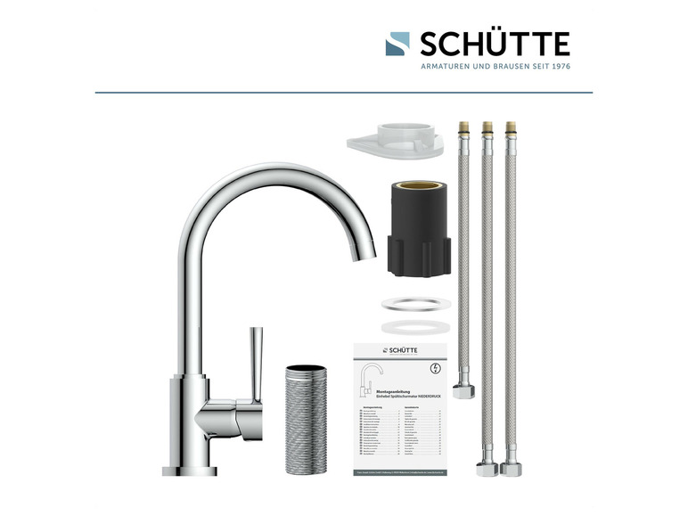 Schütte Küchenarmatur »CORNWALL«, Niederdruck Armatur Küche, 360° Wasserhahn Küche Tiefpreis