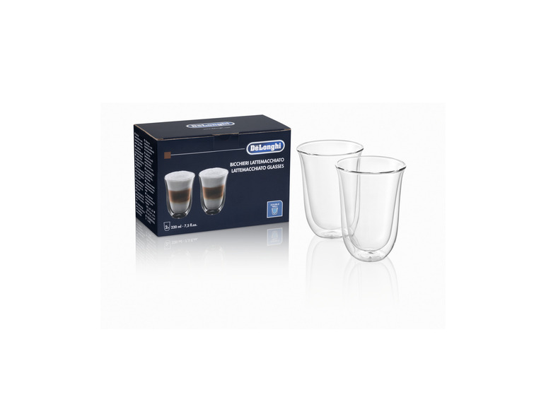 Delonghi Latte Macchiato Gläser, 220 ml, 2er Set Kostenlose Rückgabe