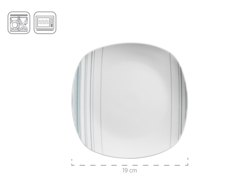 MÄSER Serie Enni, Kombiservice 30 teilig, weißes Geschirr-Set mit blauem Muster, Teller, Kaffeetasse, Dessertteller für 6 Personen Riesige Ersparnisse