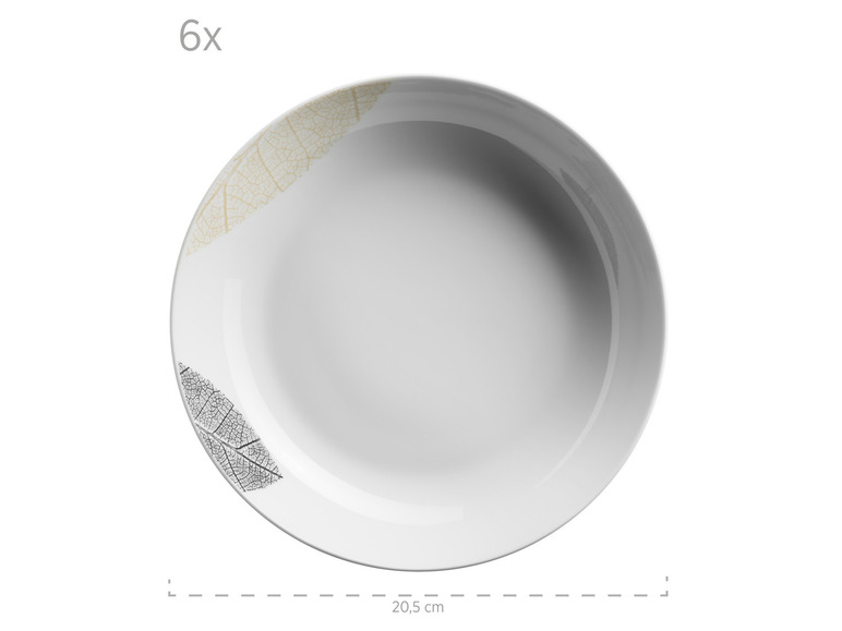 MÄSER Serie Jona, Hübsch dekoriertes Geschirr Set für 6 Personen, 30-tlg Kombiservice, mit randlosen Formen Black Friday Preise