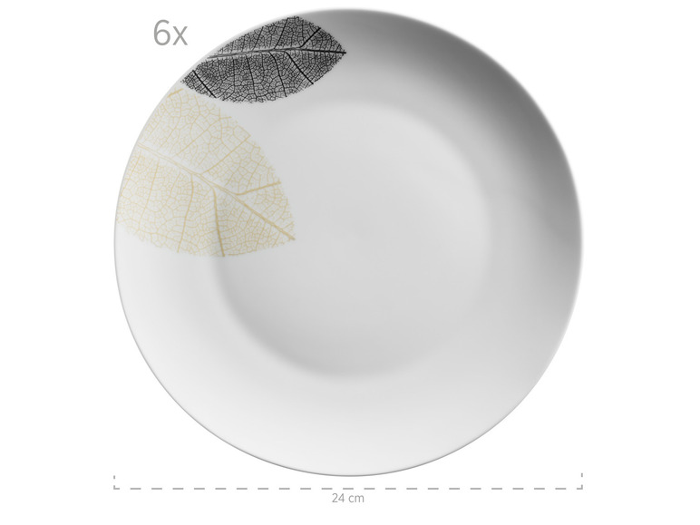 MÄSER Serie Jona, Hübsch dekoriertes Geschirr Set für 6 Personen, 30-tlg Kombiservice, mit randlosen Formen Black Friday Preise