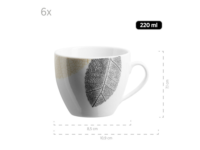 MÄSER Serie Jona, Hübsch dekoriertes Geschirr Set für 6 Personen, 30-tlg Kombiservice, mit randlosen Formen Black Friday Preise