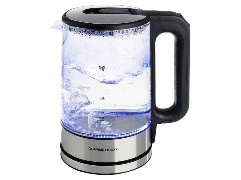 GOURMETmaxx Glas-Wasserkocher, 1,7 l, kabellos, LED Letzte 2 Tage