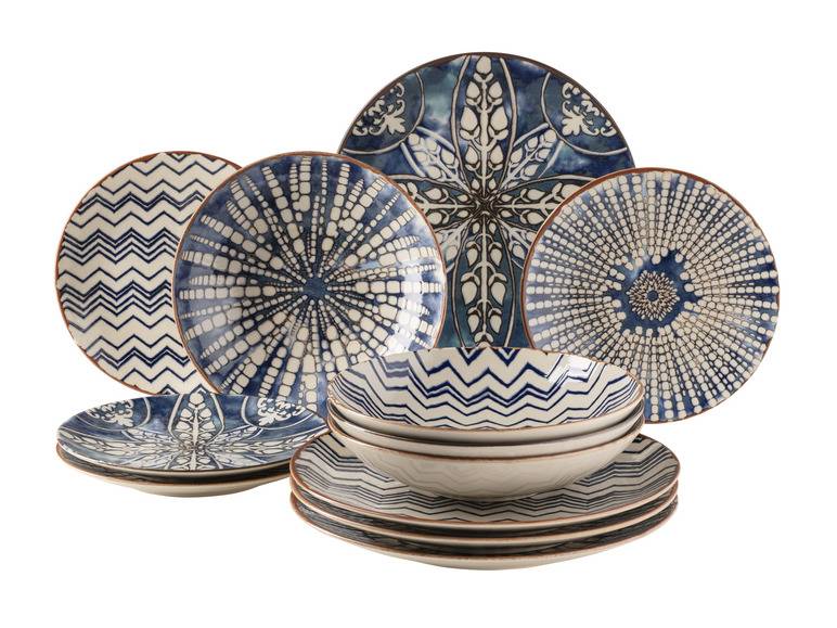 MÄSER Teller-Set »Iberico Blue«, 12-teilig, 4 Designs