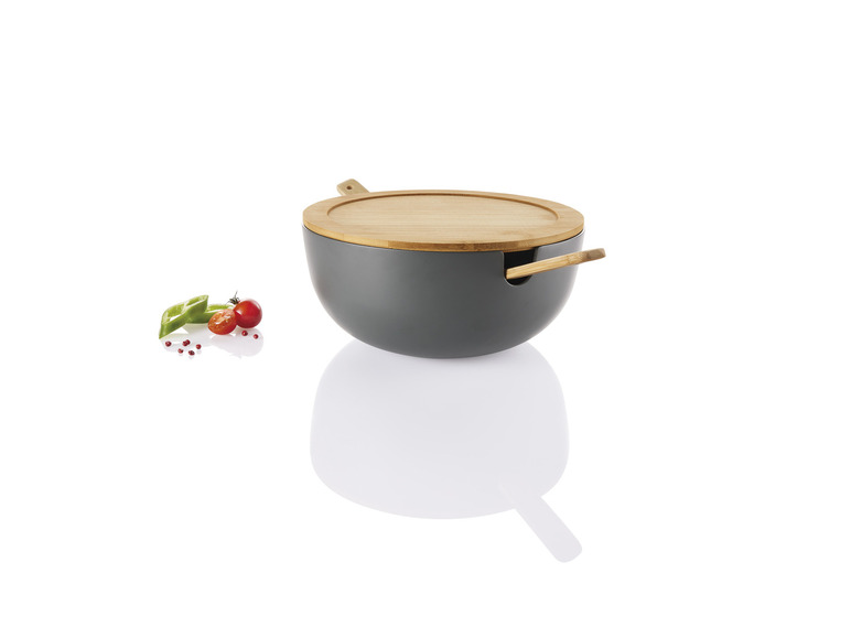 ERNESTO® Salatschüssel-Set, mit Bambus-Deckel, 4-teilig Bis zu 50% Rabatt