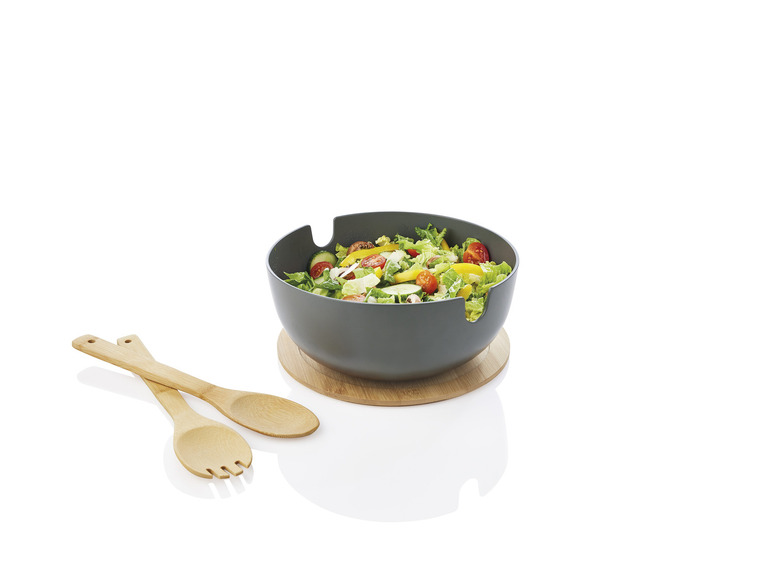 ERNESTO® Salatschüssel-Set, mit Bambus-Deckel, 4-teilig Bis zu 50% Rabatt