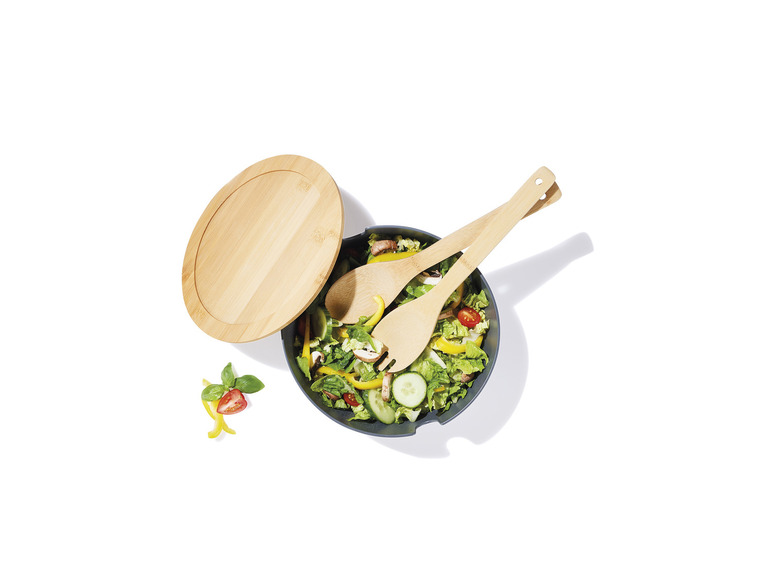 ERNESTO® Salatschüssel-Set, mit Bambus-Deckel, 4-teilig Bis zu 50% Rabatt