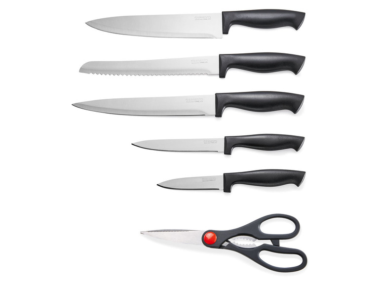 ERNESTO® Messerblock, mit 5 Messern und Schere Sonderangebot der Fabrik