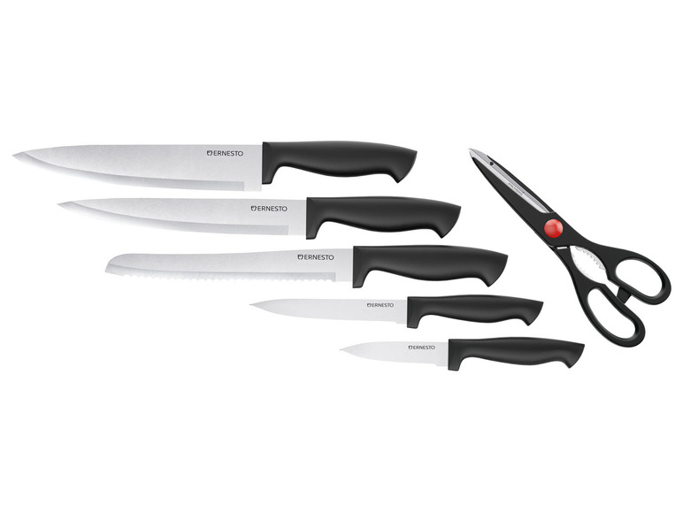 ERNESTO® Messerblock, mit 5 Messern und Schere Sonderangebot der Fabrik