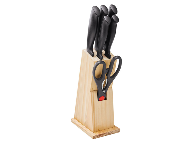 ERNESTO® Messerblock, mit 5 Messern und Schere Sonderangebot der Fabrik